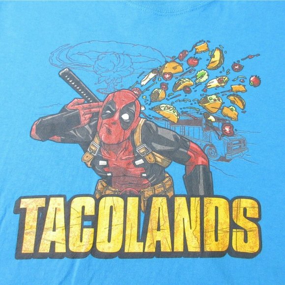 Tacolands Deadpool Taco Comic Borderlands Game Art Men's Blue T-Shirt Cotton L - Picture 4 of 9